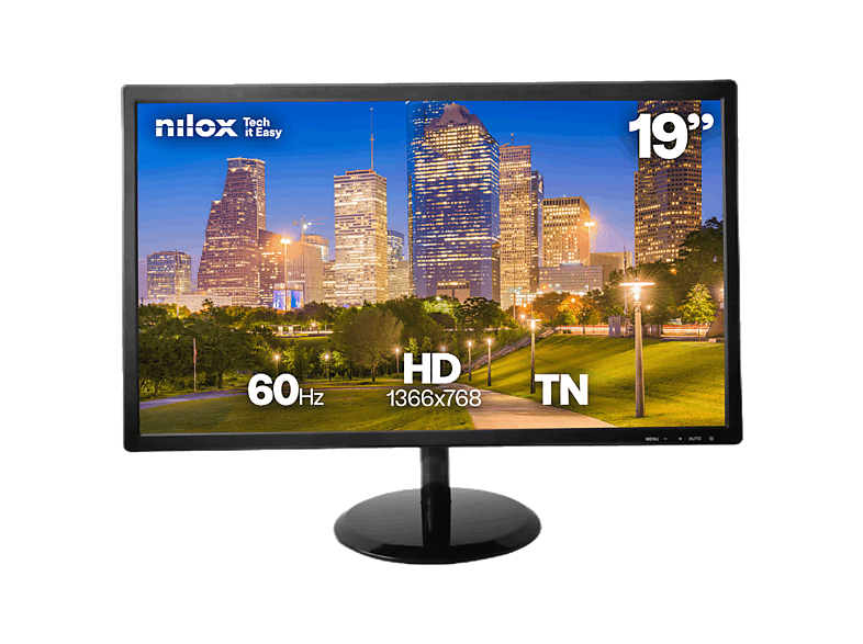 Nilox NXM19FHD22, 18.5  HD, 60 Hz, 5 ms, TN, HDMI y VGA, Negro