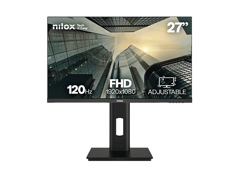 Nilox NXM27R2K1201, 27  QHD, 120 Hz, 1 ms, IPS, Curvo, Altavoces Integrados, Altura Ajustable, Negro