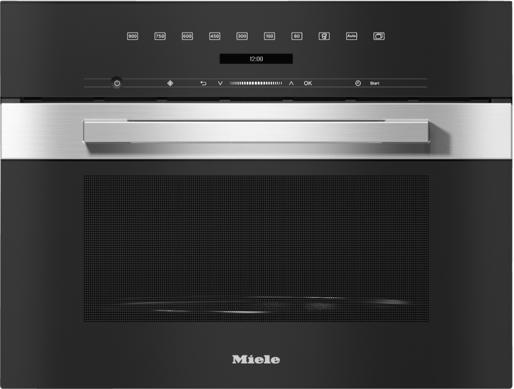 Moderner Miele Einbau-Dampfgarer mit Edelstahltürgriff und digitalem Display.