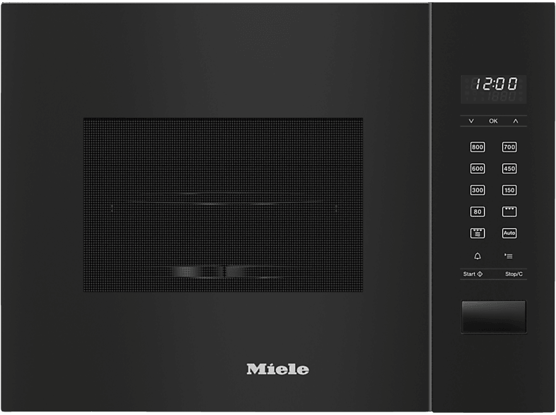 Miele M 2224 SC Mikrowelle (800 Watt, Einbaugerät, 17 l, Obsidianschwarz)