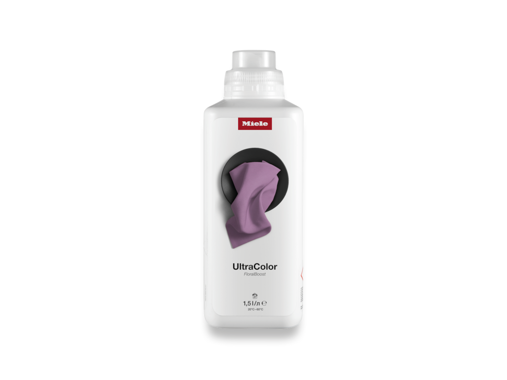 Weiße Flasche mit lila Tuch-Symbol und 