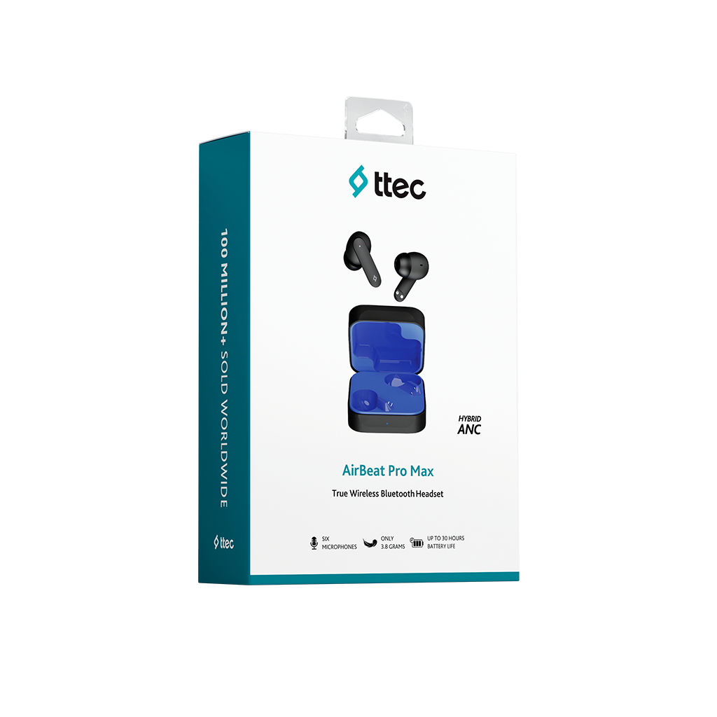Ttec AirBeat Pro Max gerçek kablosuz kulaklık şarj kutulu. 100M+ satıldı.