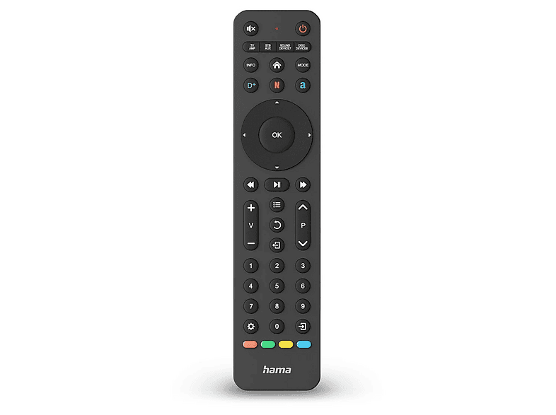 Hama Universal-Fernbedienung TV, Infrarot, für 8 Geräte, lernfähig, App-Tasten