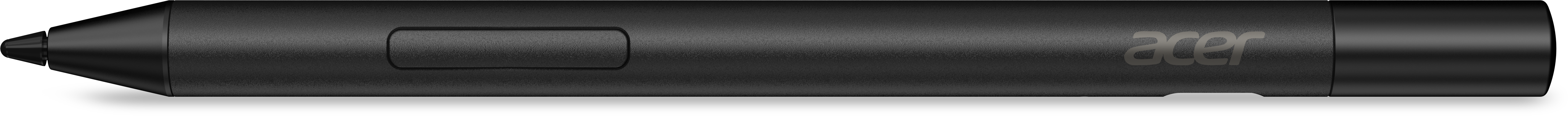 Ein schwarzer Acer-Stift mit einem spitz zulaufenden Ende und einem seitlichen Knopf.