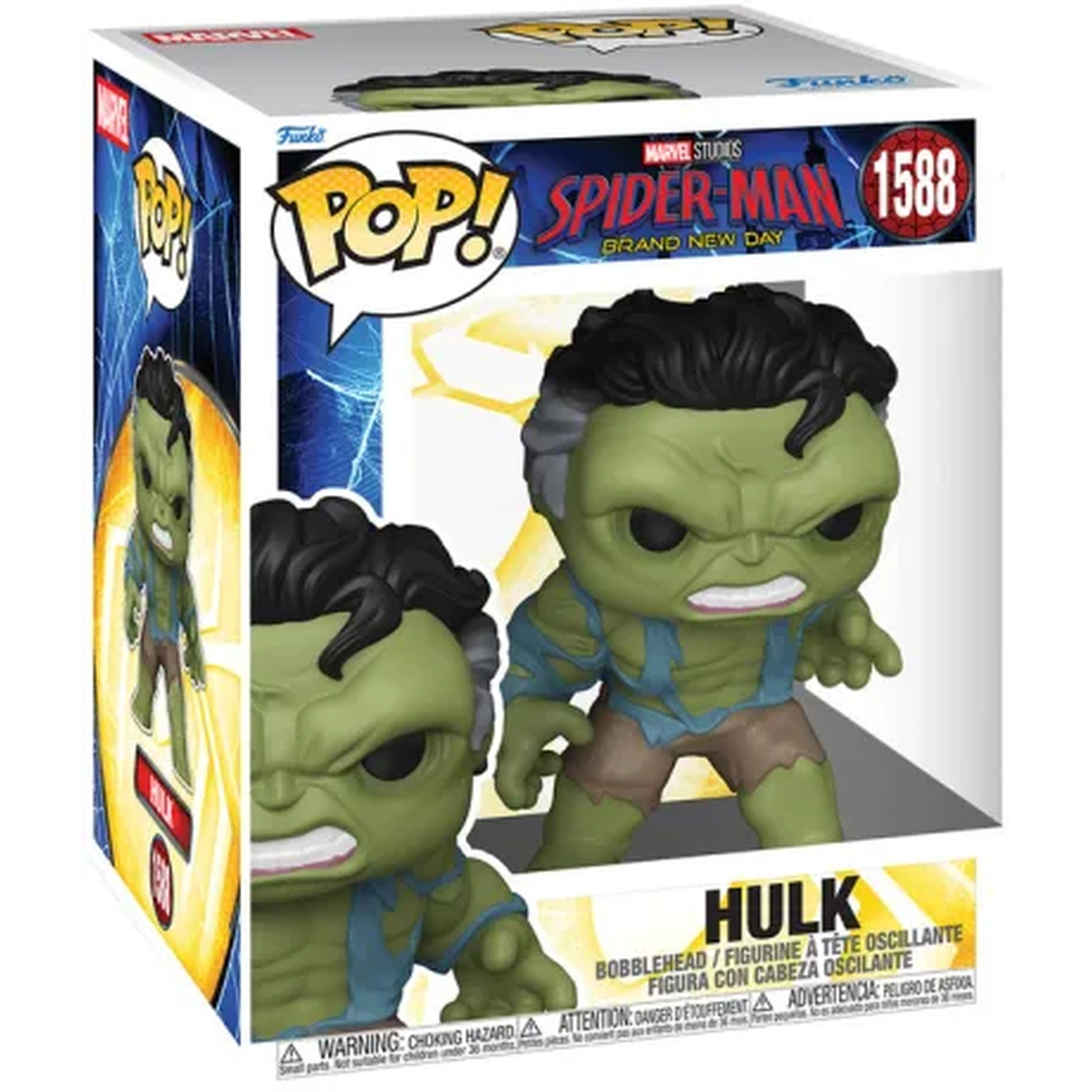 Funko Pop! Spider-Man 1588 Hulk bobblehead figuur in doos. Groene Hulk met zwart haar.