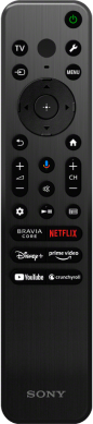Fekete Sony TV távirányító Netflix, YouTube és egyéb gombokkal.