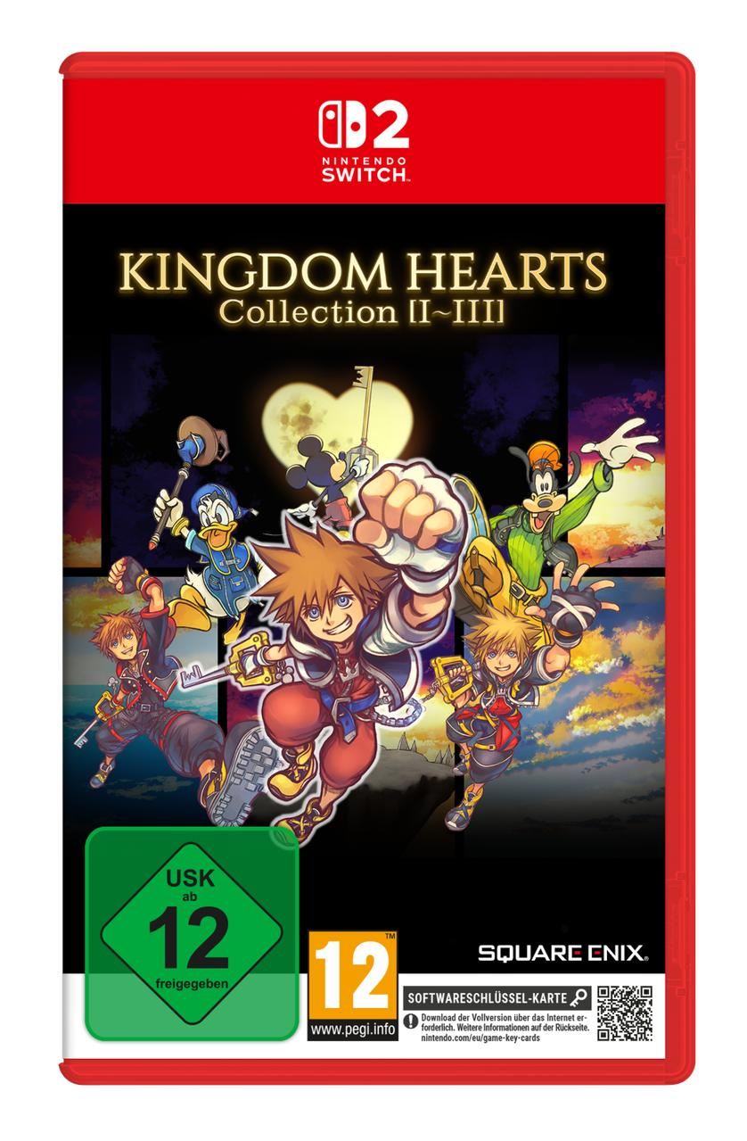 Kingdom Hearts Collection II-III für Nintendo Switch mit Charakteren, USK 12 Siegel.