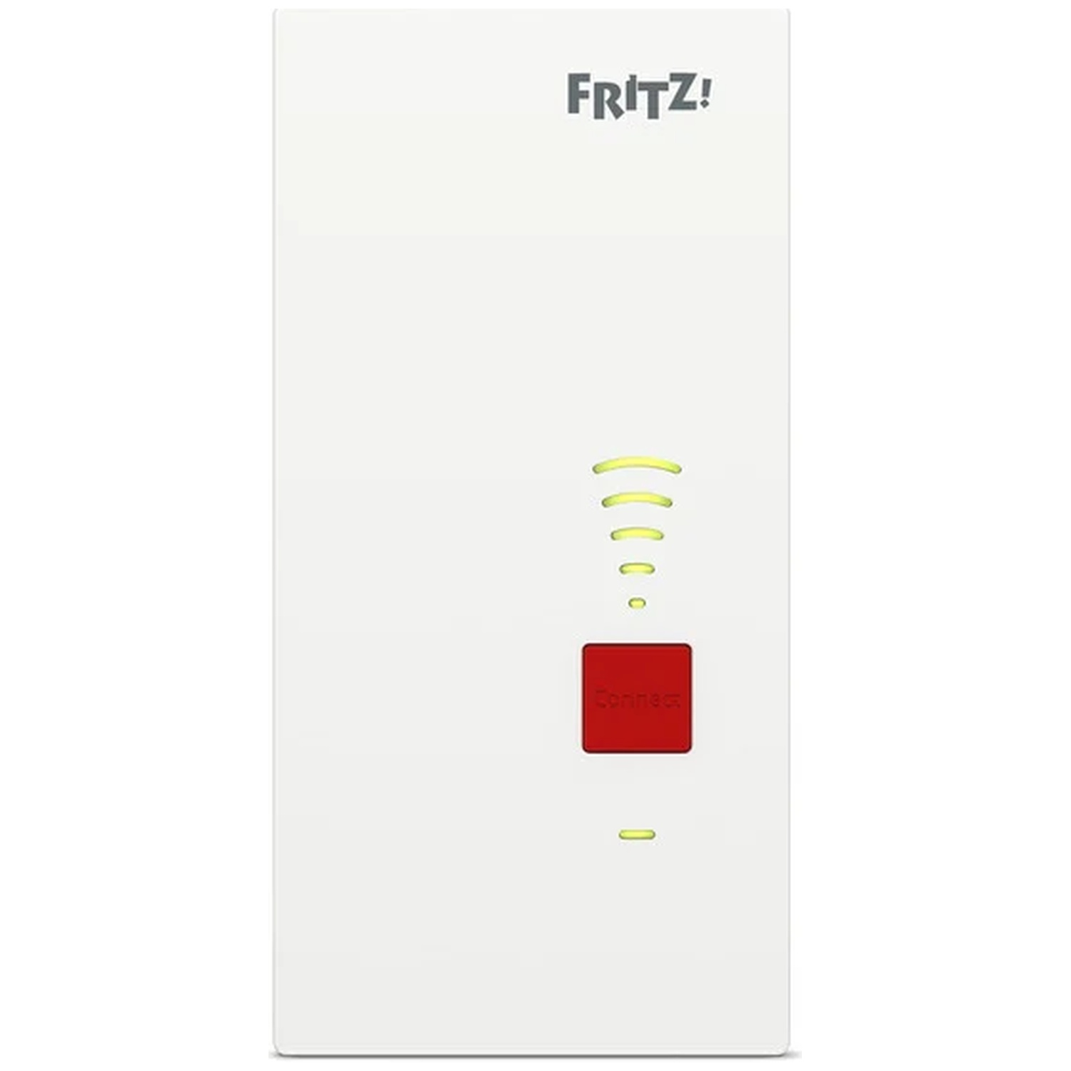 Un appareil FRITZ! blanc avec bouton Connect rouge et icône Wi-Fi.