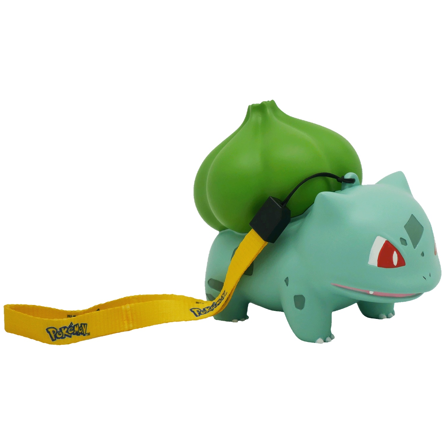 Een groen Pokémon-figuurtje met een geel Pokémon-koord.