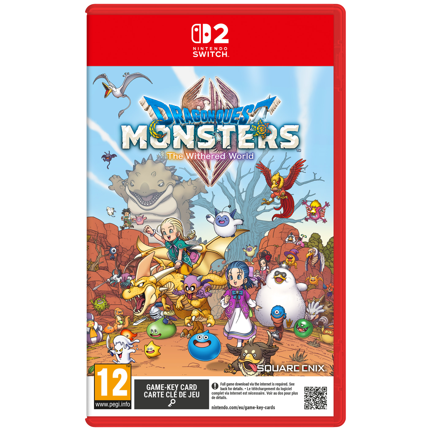 Boîtier de jeu Dragon Quest Monsters: The Withered World avec de nombreux personnages colorés.