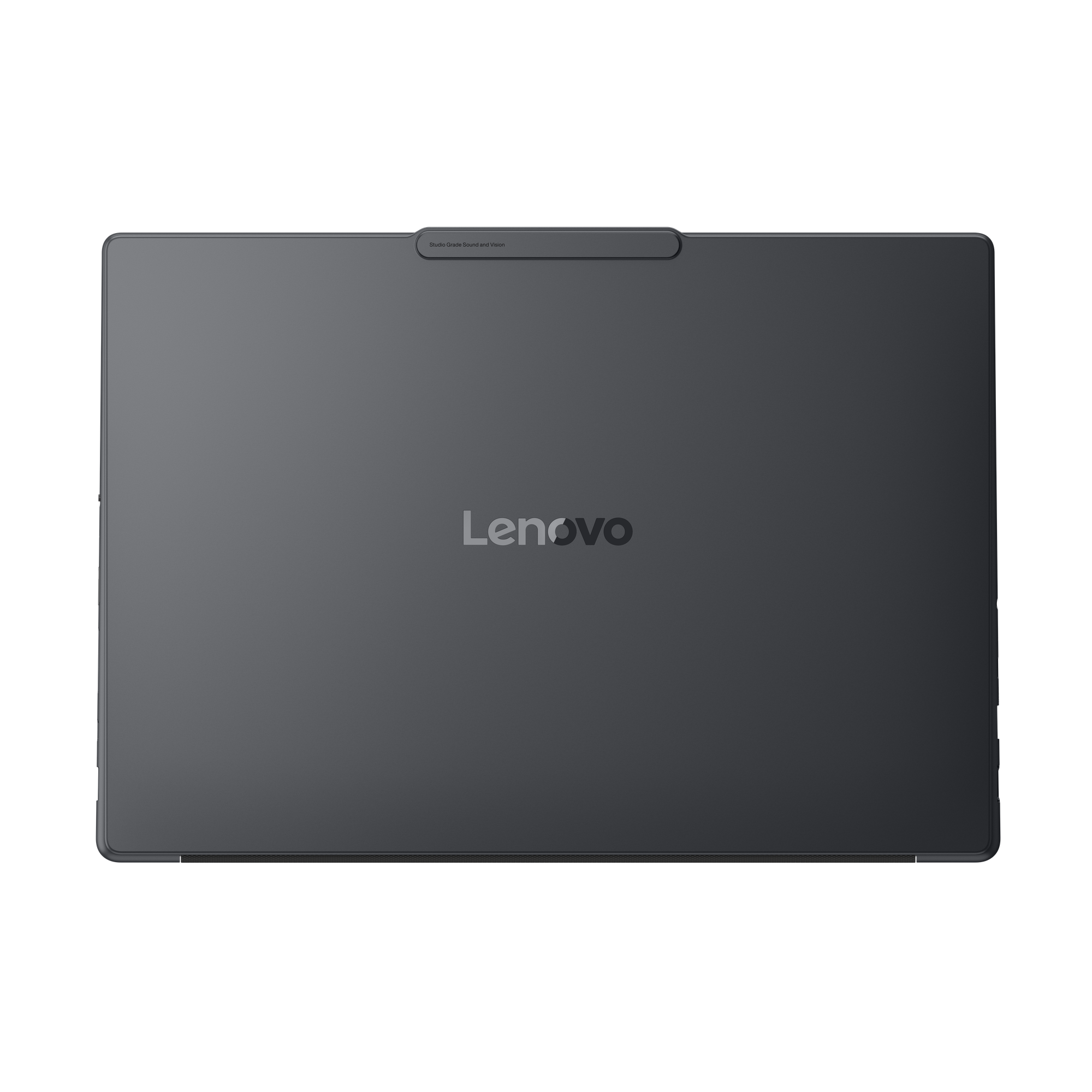 Rückseite eines grauen Lenovo Tablets mitettivo-Logo und einer Leiste oben.