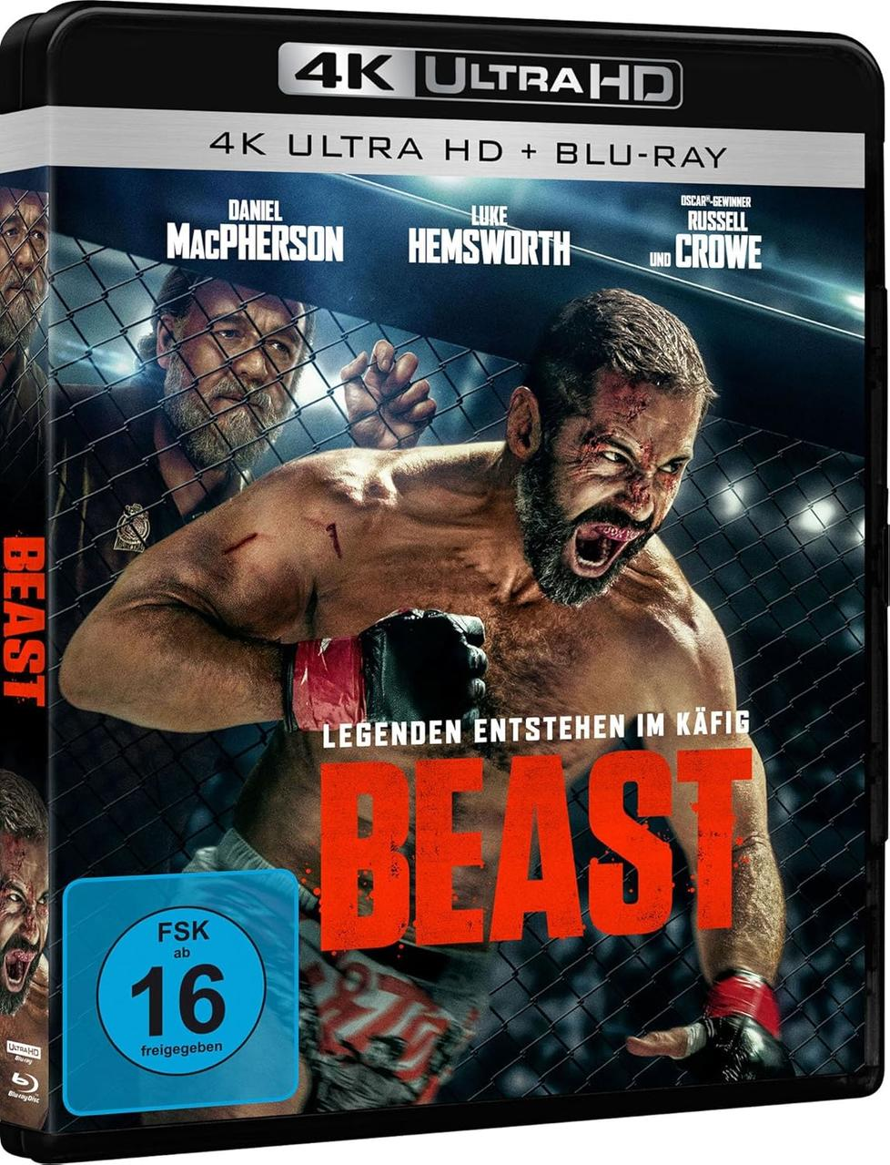 Filmcover mit zwei Kämpfern im Ring, ein Mann schreit. "BEAST" ist groß geschrieben.
