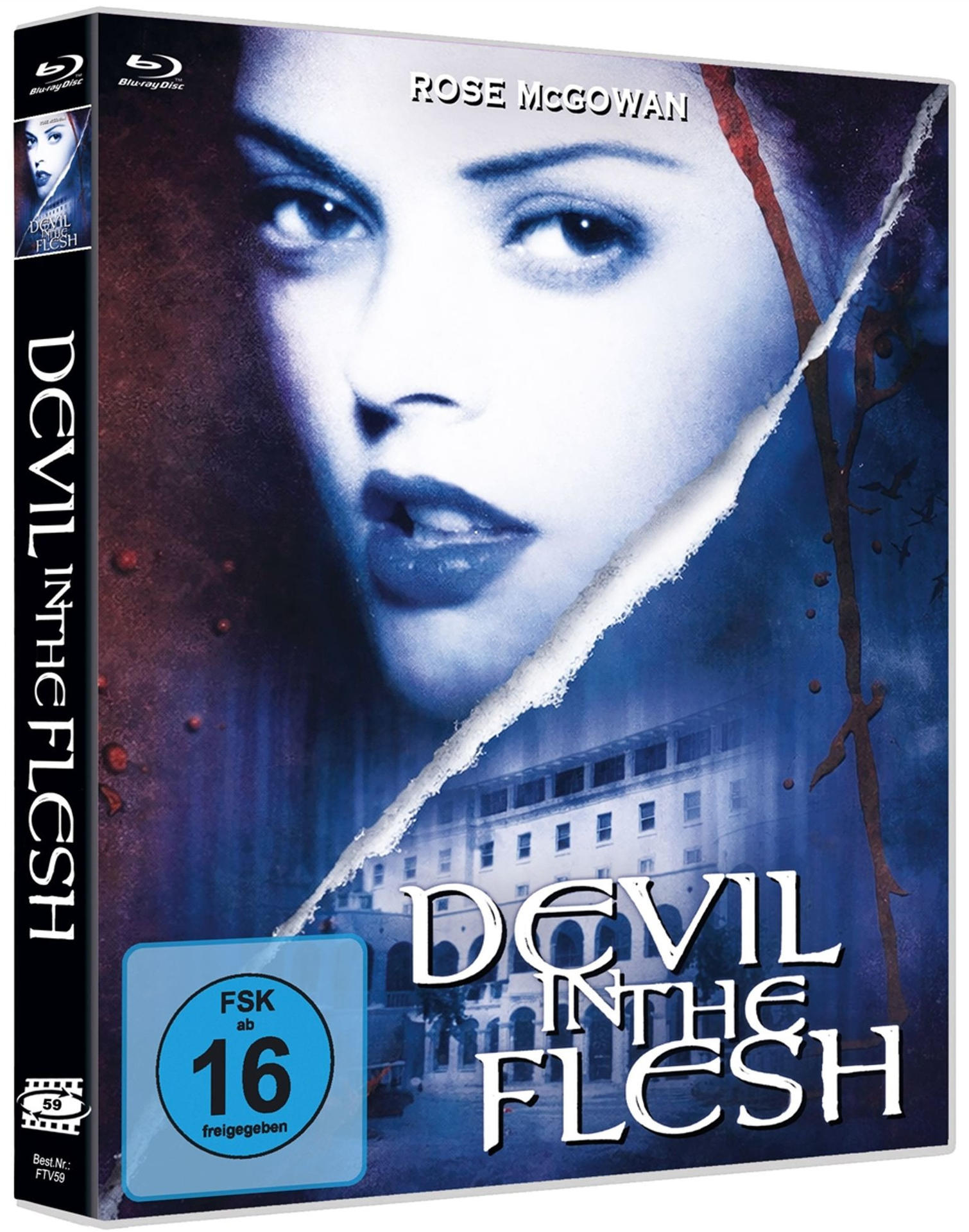 Blu-ray-Hülle mit Rose McGowan, FSK 16-Siegel und Titelmotiv.