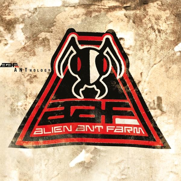 Logo Alien Ant Farm avec triangle et tête de fourmi.