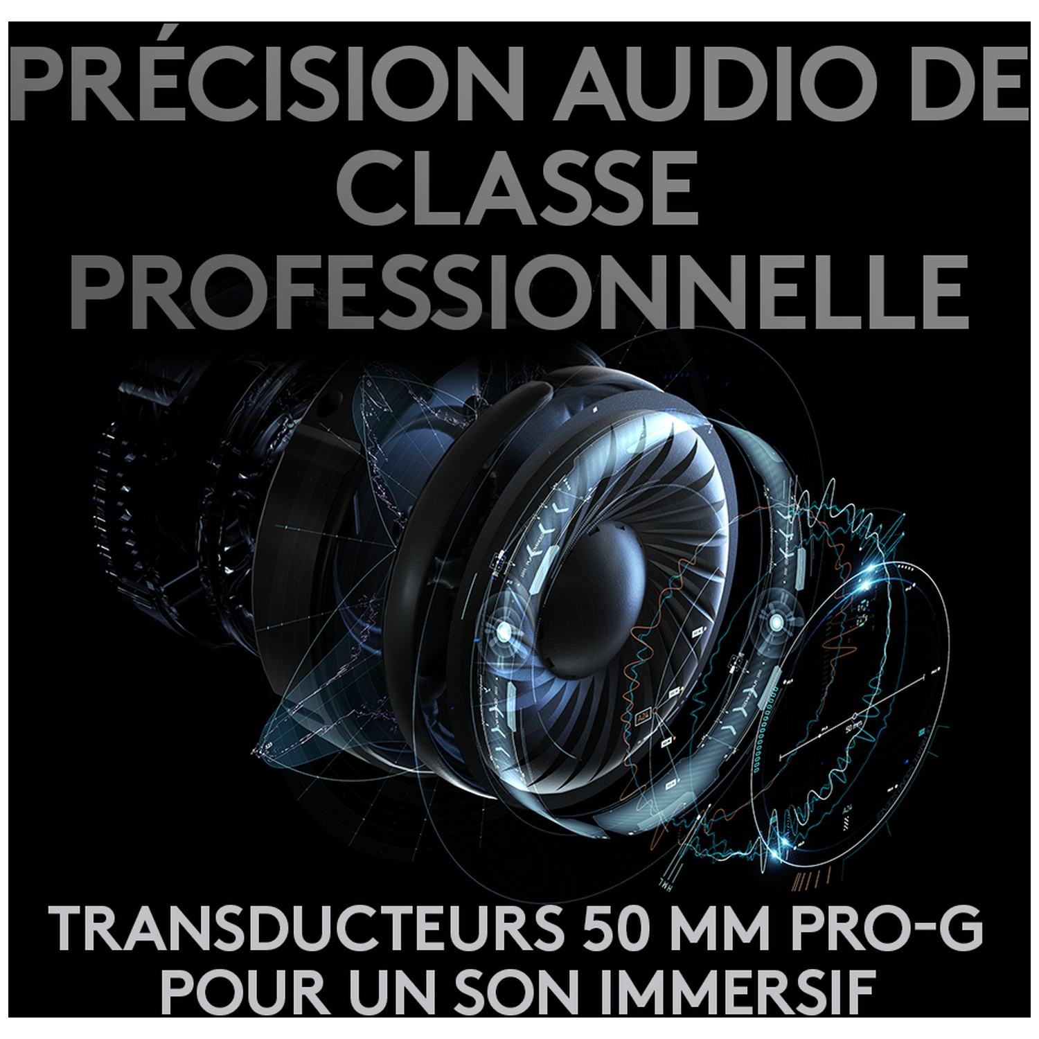 Audio de précision avec transducteurs 50 mm pour un son immersif.