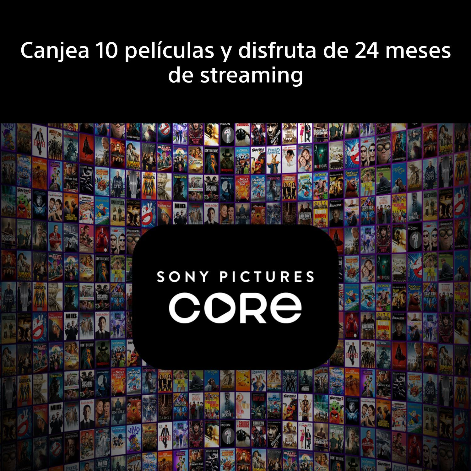 Canjea 10 películas y disfruta de 24 meses de streaming con Sony Pictures Core.