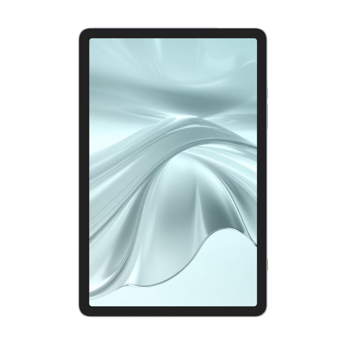 Soyut, akıcı mavi arka plan resmine sahip bir tablet.