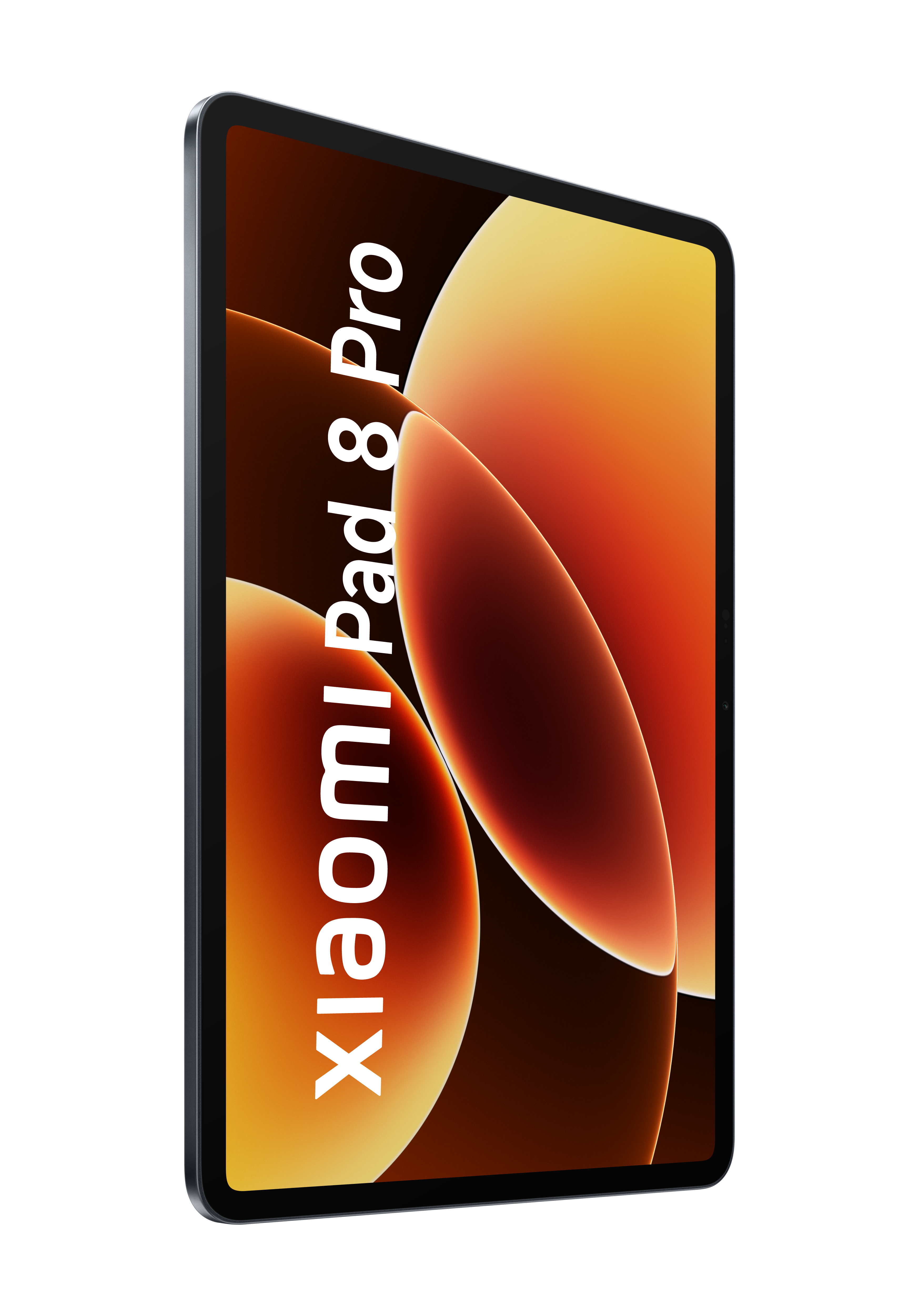 Ein graues Tablet mit dem Text „Xiaomi Pad 8 Pro“ auf dem Bildschirm.