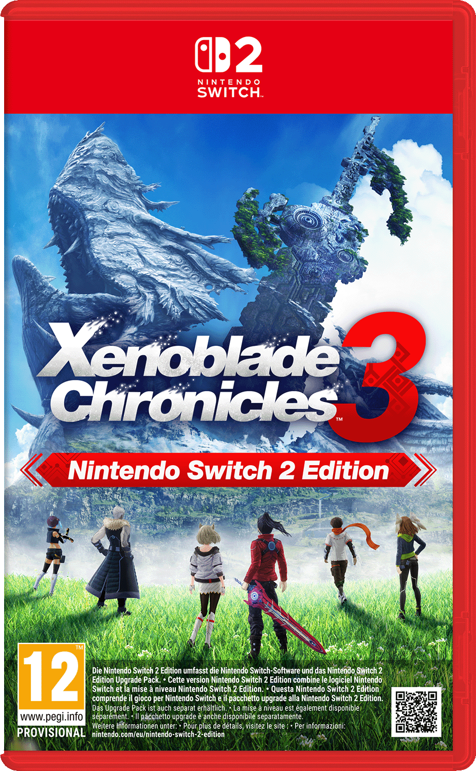 Spielcover von Xenoblade Chronicles 3, Nintendo Switch 2 Edition mit Charakteren.