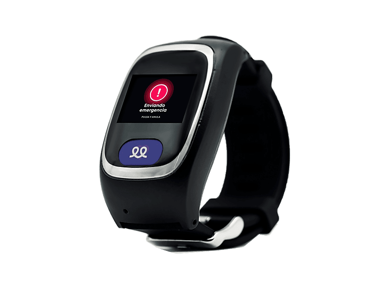 Smartwatch – Durcal Teleasistencia, Cobertura dentro y fuera de casa, Localización GPS, Botón SOS, Detección caídas, Apto para ducha, Negro