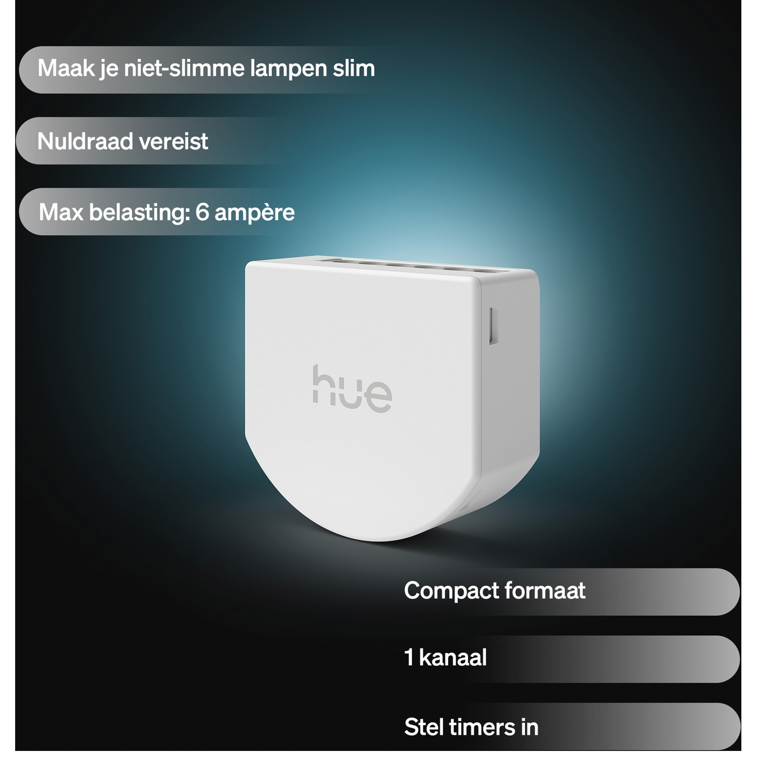 White Hue unit with text: Make non-smart lamps smart.