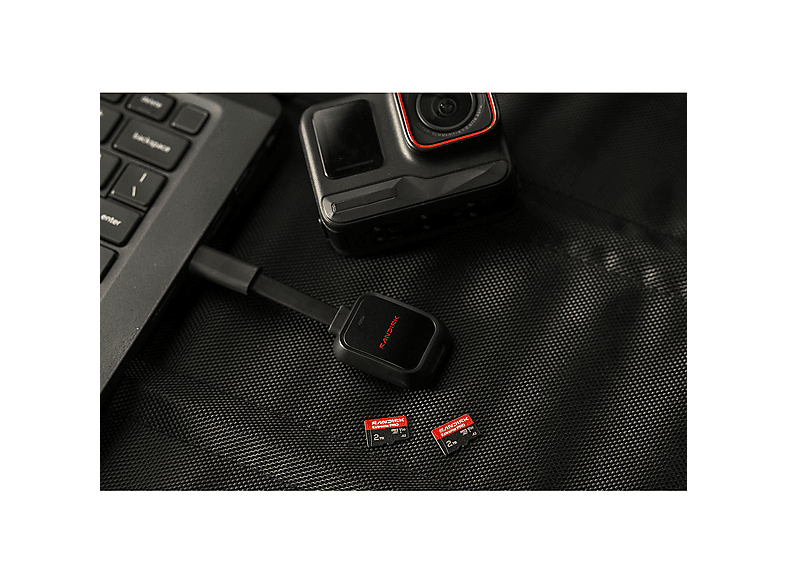Lector de tarjetas - SANDISK QuickFlow microSD con USB-C, Compatible UHS-I y UHS-II, Transfiere vídeos 5.3K 4K UHD, Negro