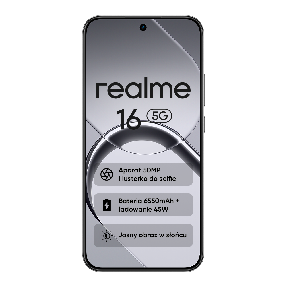 Smartfon Realme 16 5G z aparatem 50MP, baterią 6550mAh i ładowaniem 45W.