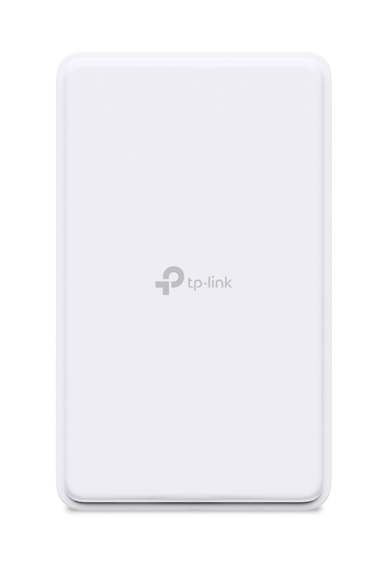 Biały prostokąt z zaokrąglonymi rogami i logo TP-Link pośrodku.