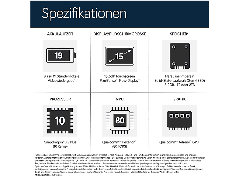 MICROSOFT Surface Laptop 8th Edition, Platin, Copilot+ PC, 15 Zoll, Snapdragon® X2 Plus (10 Core), 16 GB, 512 GB, Windows 11 Home, Adreno™ Onboard Graphics — Foto 4 von 5
