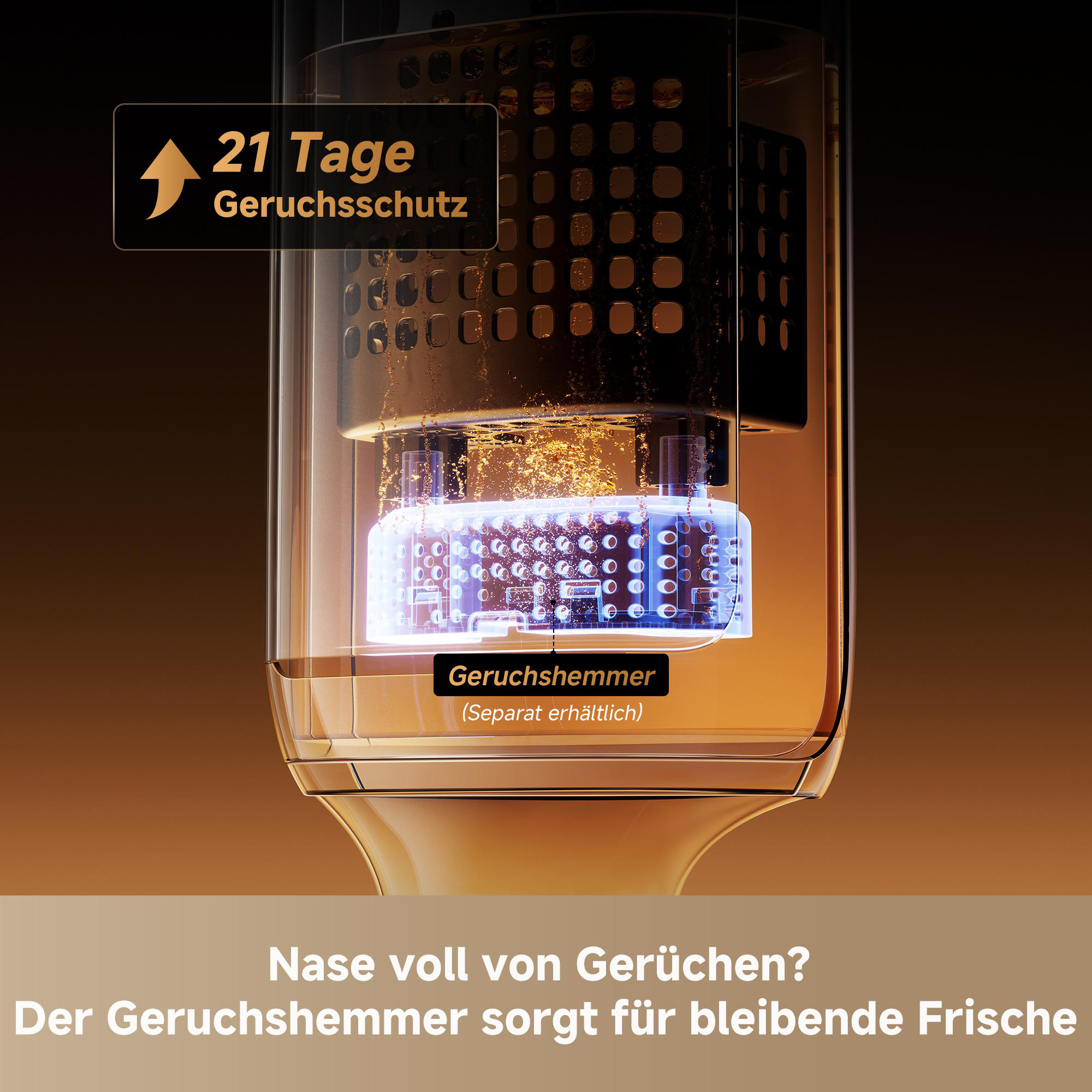 Ein Geruchsneutralisierer mit 21 Tagen Schutz.