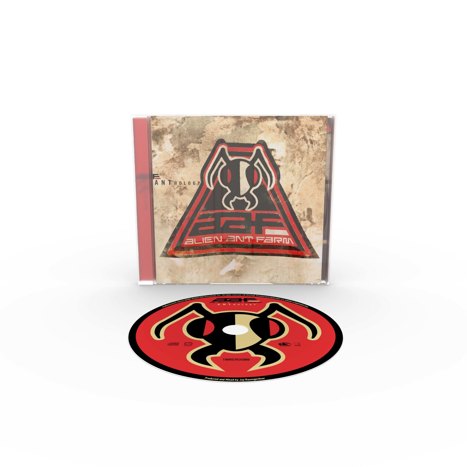 CD-albumhoes en CD met het "Anthology"-logo van Alien Ant Farm.