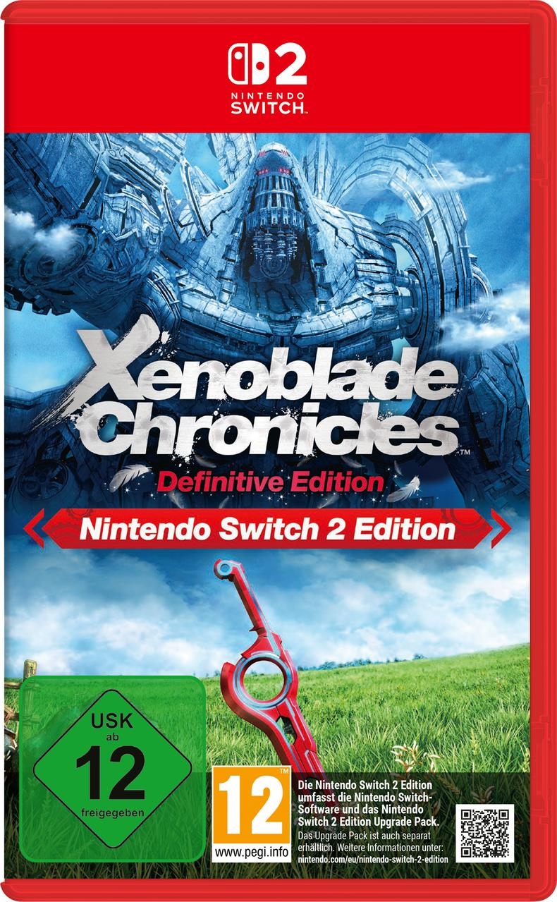 Nintendo Switch Spielcover für Xenoblade Chronicles Definitive Edition mit riesigem Roboter und rotem Schwert.