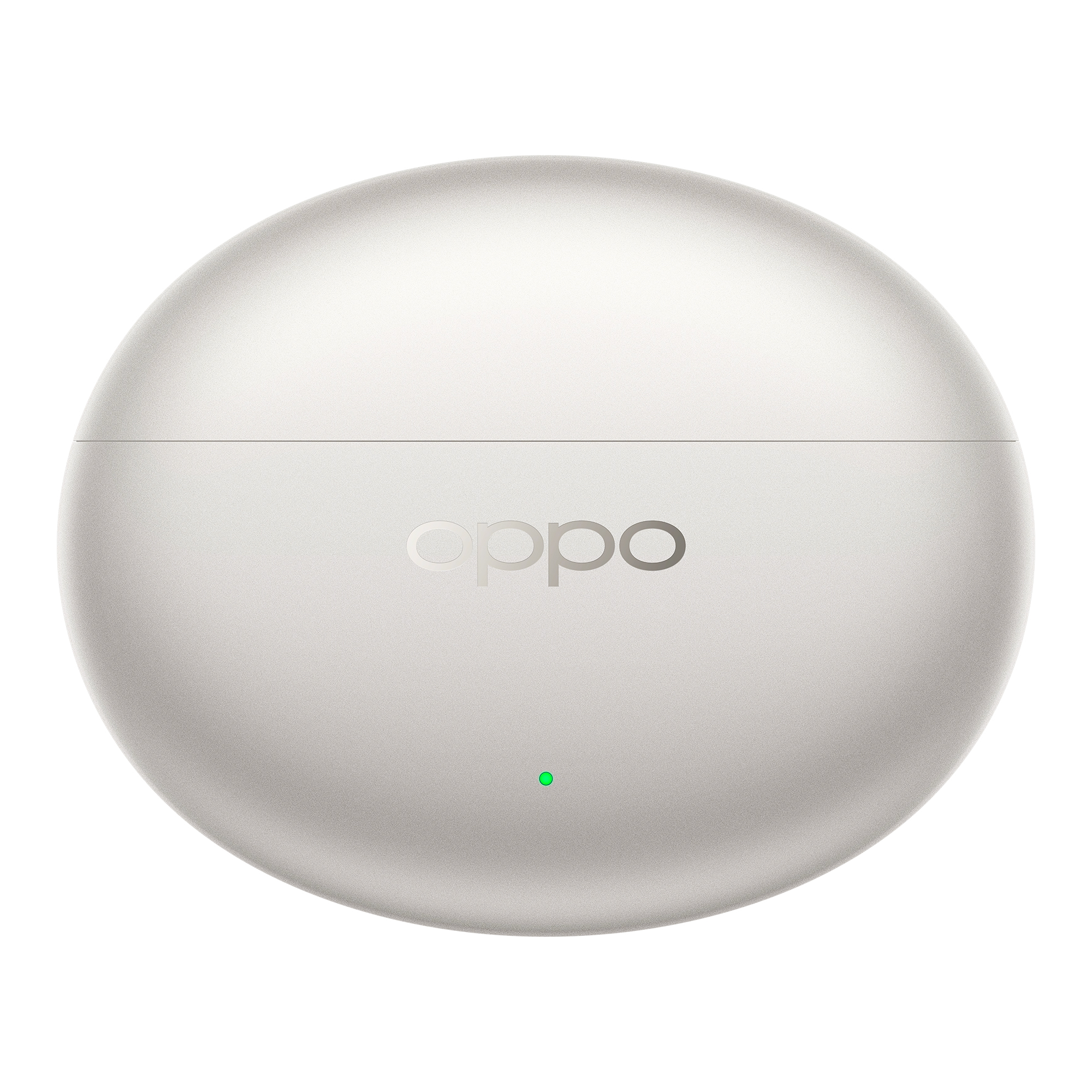 Białe etui ładujące Oppo z zielonym wskaźnikiem i logo.