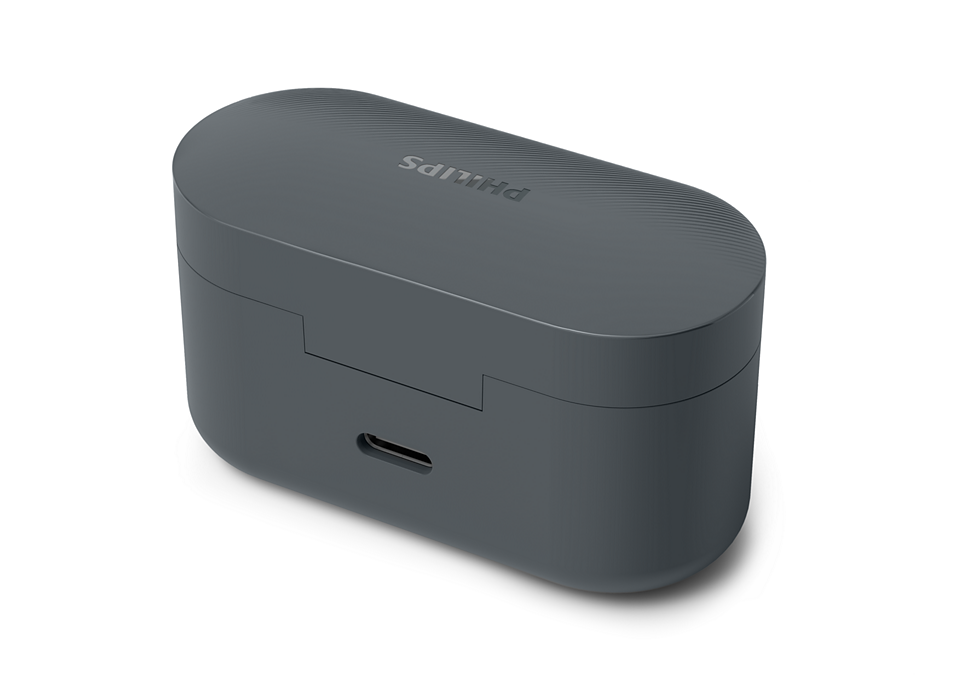 Szara ładowarka ze znakiem Philips i portem USB-C.