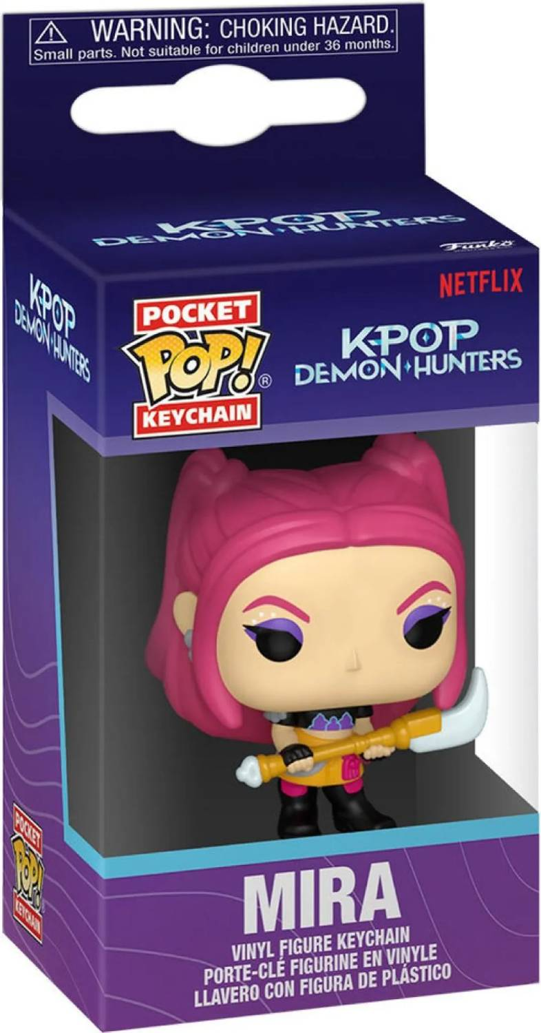 Caja de llavero de figura de vinilo Funko Pop! Mira de K-Pop Demon Hunters.