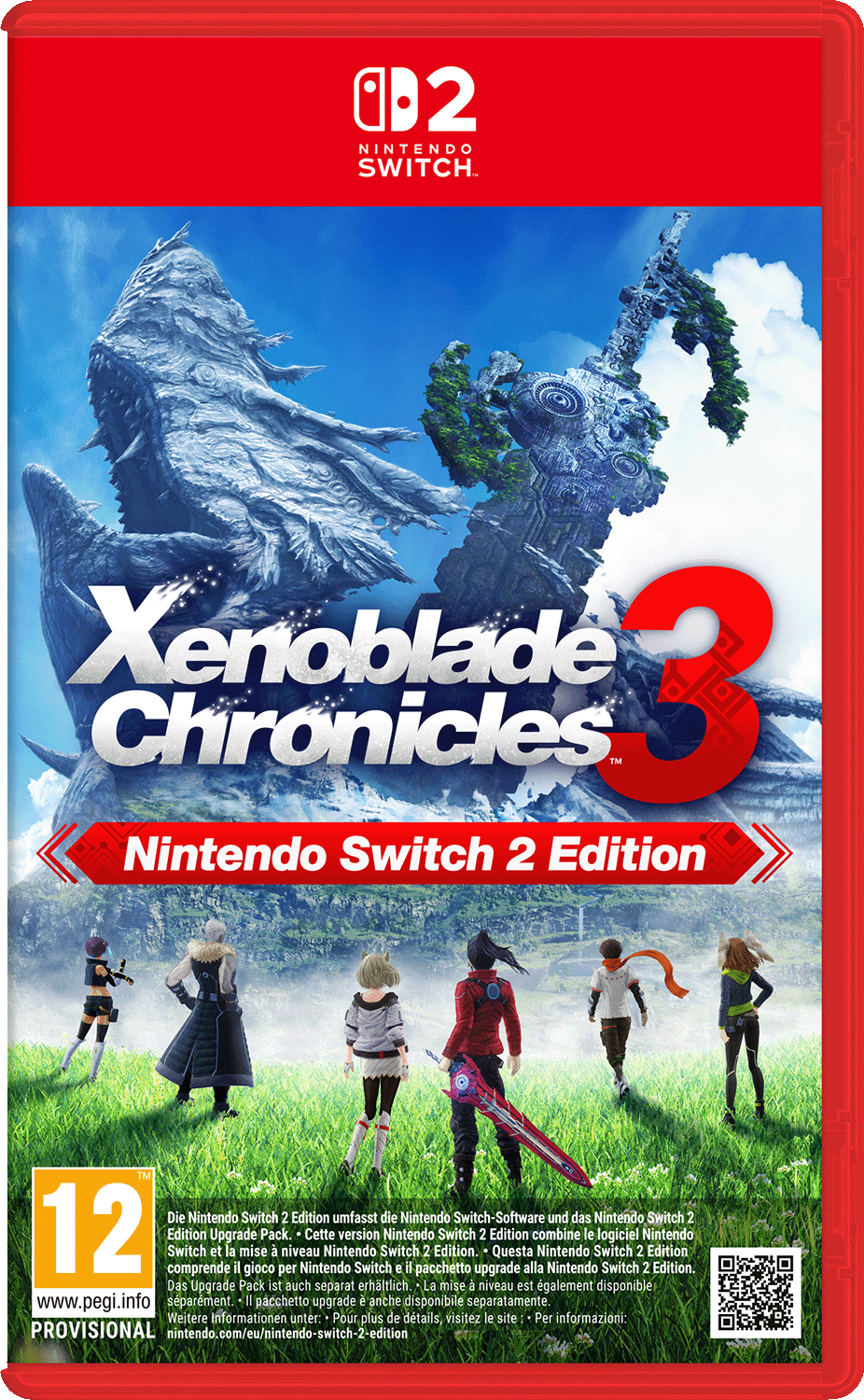 Das Cover von Xenoblade Chronicles 3 für Nintendo Switch zeigt Charaktere und eine Berglandschaft.