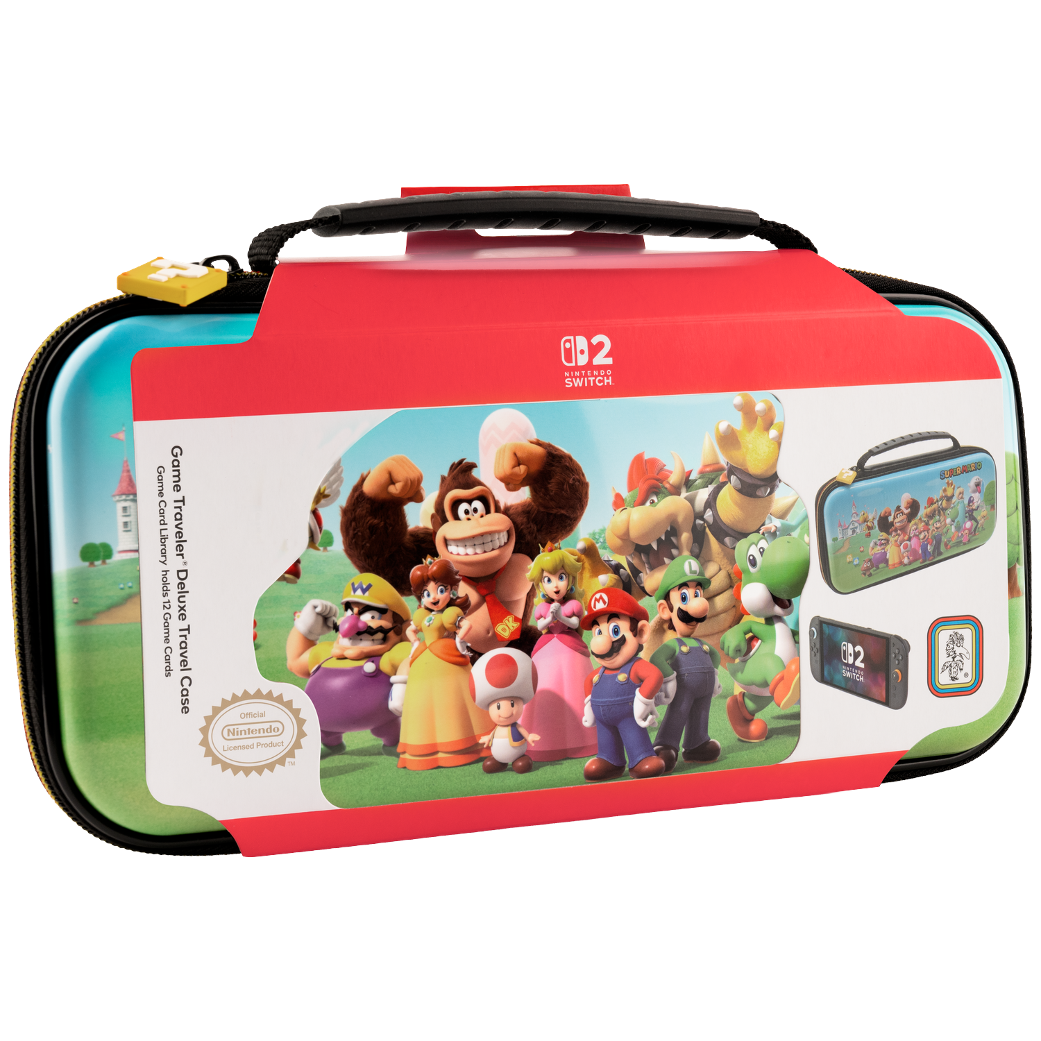 Étui de voyage Deluxe Nintendo Switch Mario, contient 12 jeux.