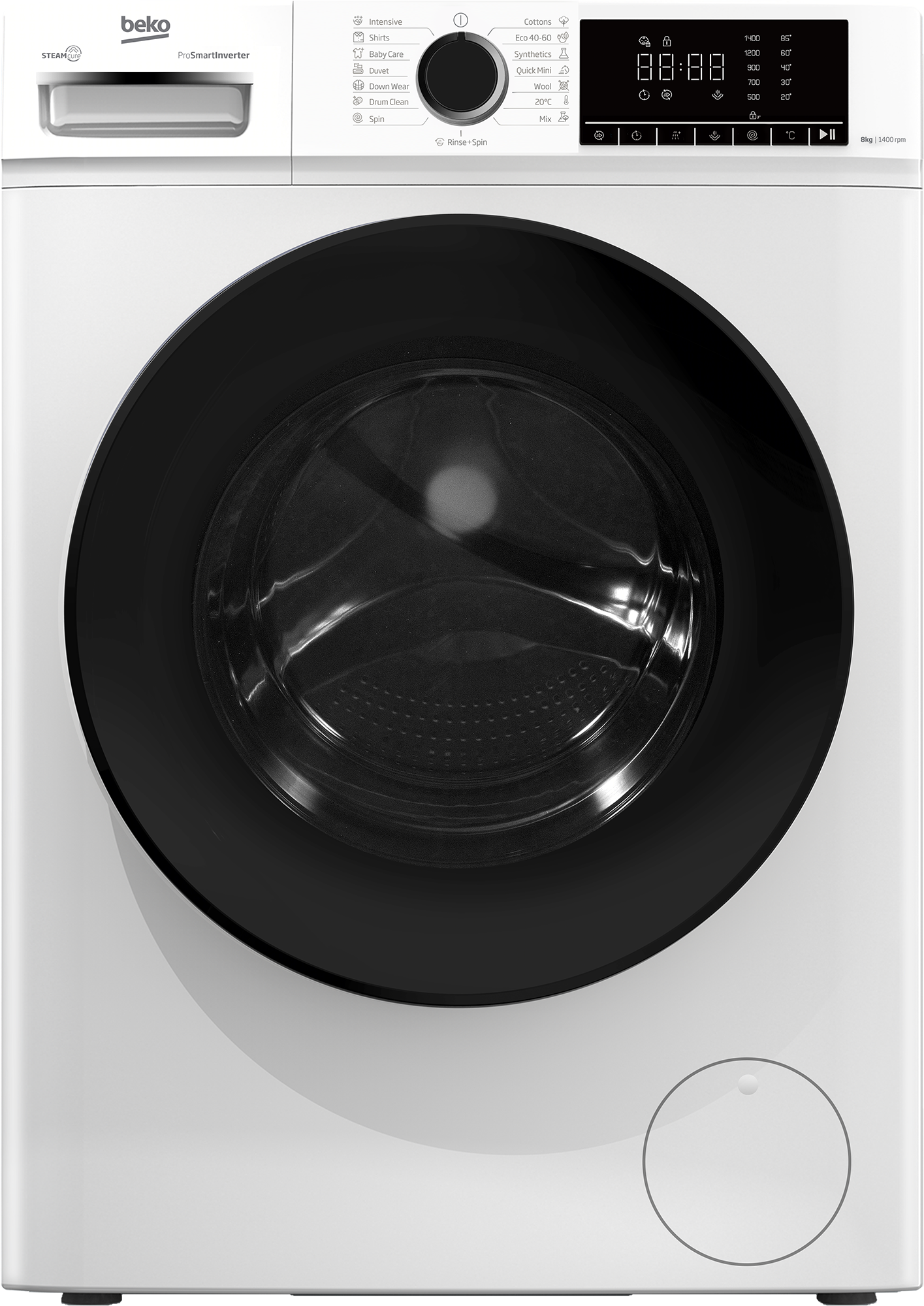 BEKO B1WFM2841WBEE Elöltöltős mosógép 8 kg ,1400 fordulat/perc,gőz,digitális kijelző