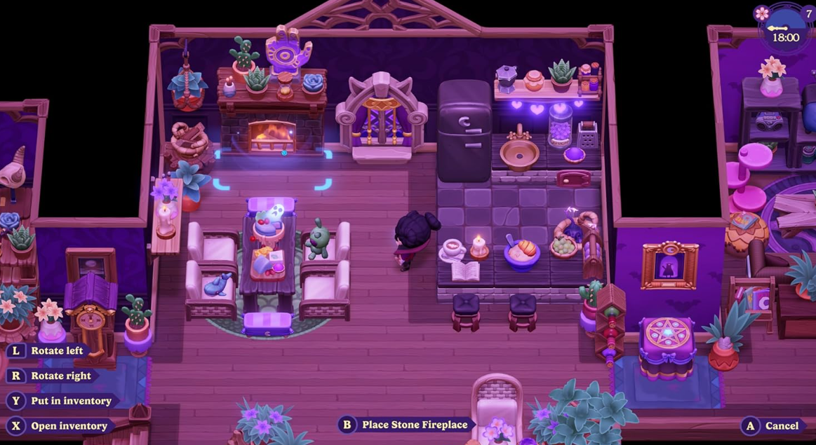 Ein magisches Wohnzimmer mit Kamin, Küche und Charakter.
