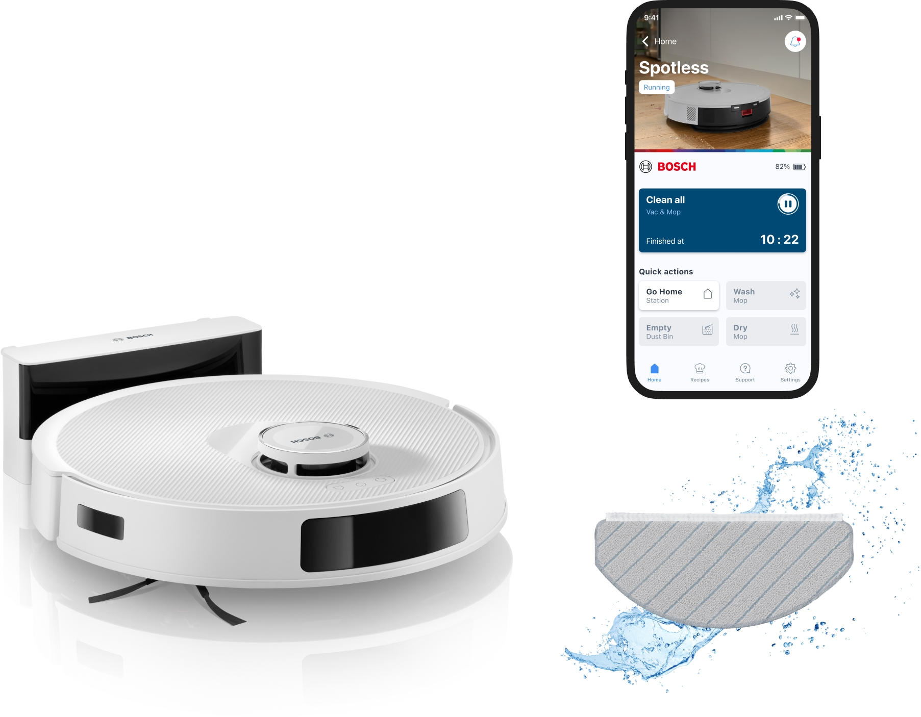 BOSCH BCRC2W Spotless Advanced robotporszívó, fehér