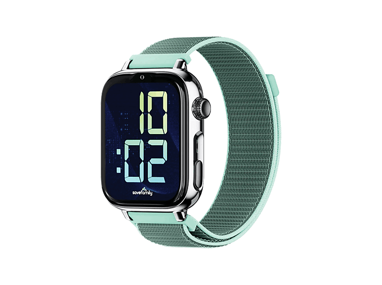 Save Family SaveWatch Plus 2, Correa 22 cm, IP68, WiFi, GPS, 680 mAh, Pantalla AMOLED, Plata/Verde