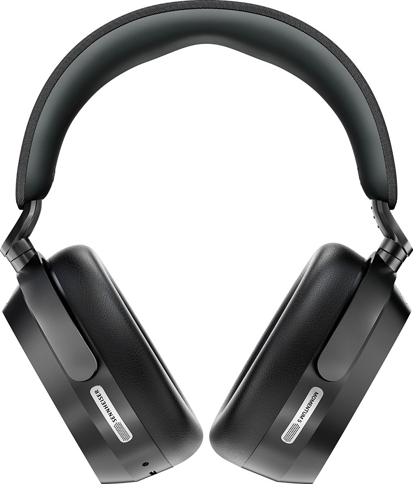 Cuffie Sennheiser Momentum 5 nere con archetto imbottito e padiglioni.