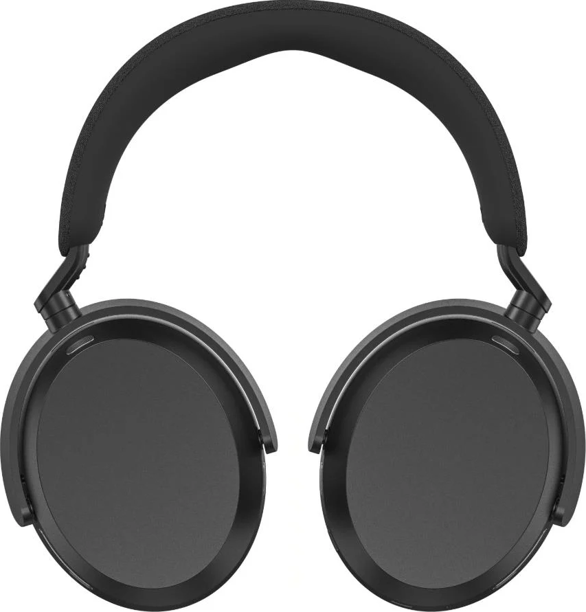 Cuffie nere over-ear con archetto imbottito e padiglioni rotondi.