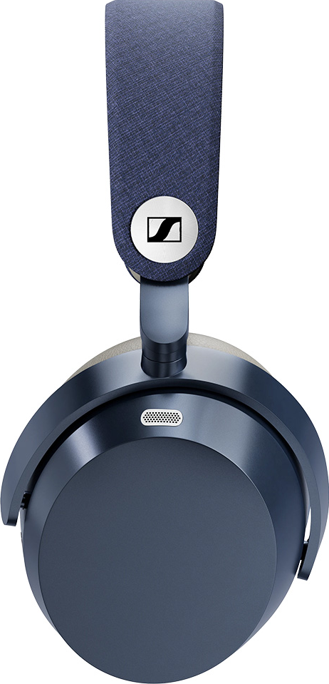 Cuffie blu scuro con logo Sennheiser argentato sull'archetto.