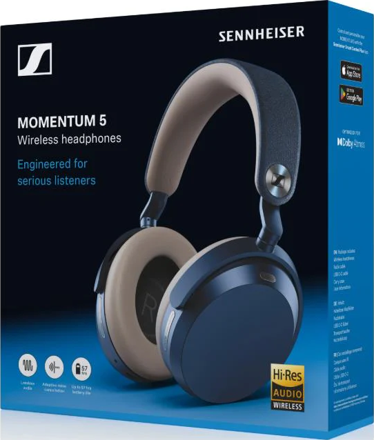 Cuffie wireless Sennheiser Momentum 5 su sfondo scuro.
