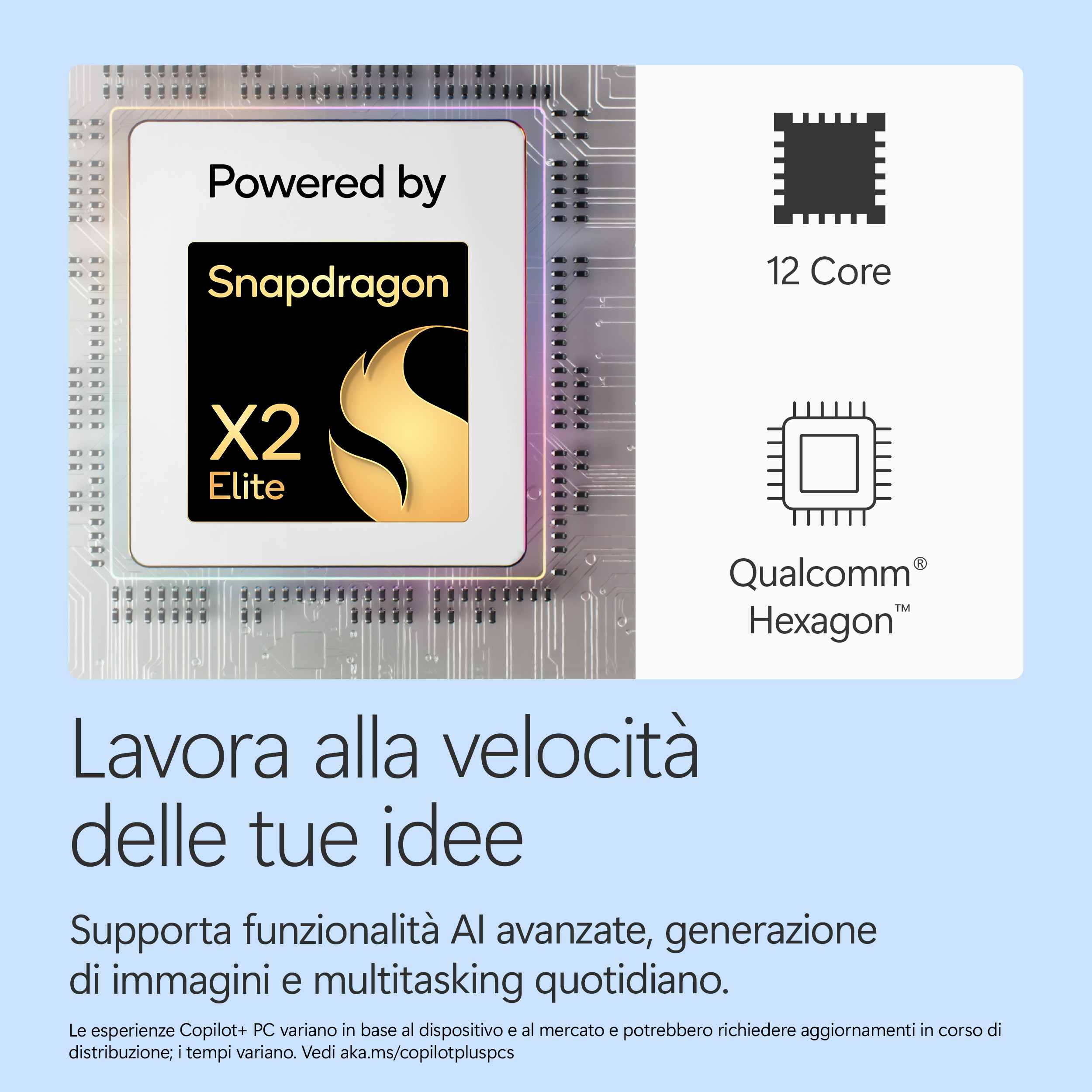 Chip Snapdragon X2 Elite con 12 core, Qualcomm Hexagon.
