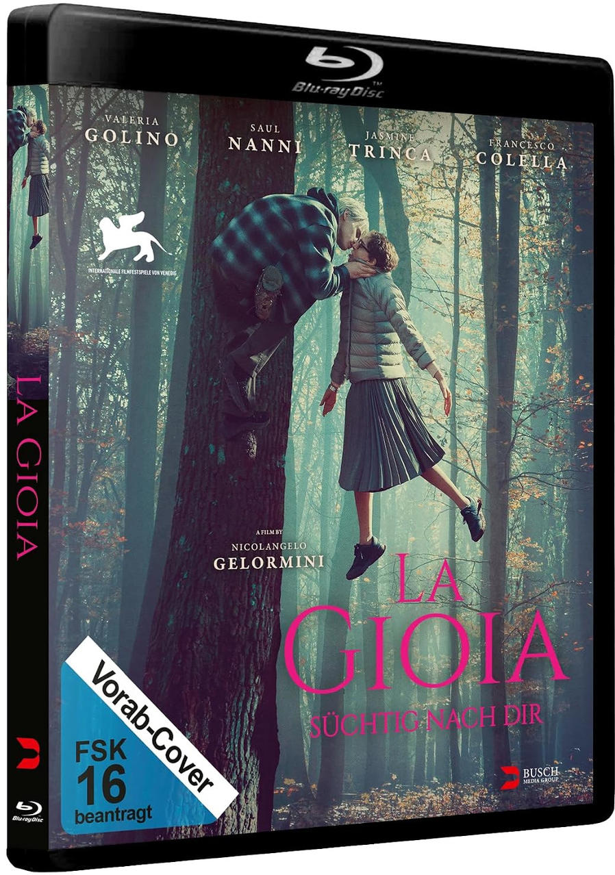 Blu-ray Cover: Paar küsst sich im Wald. Titel: La Gioia.
