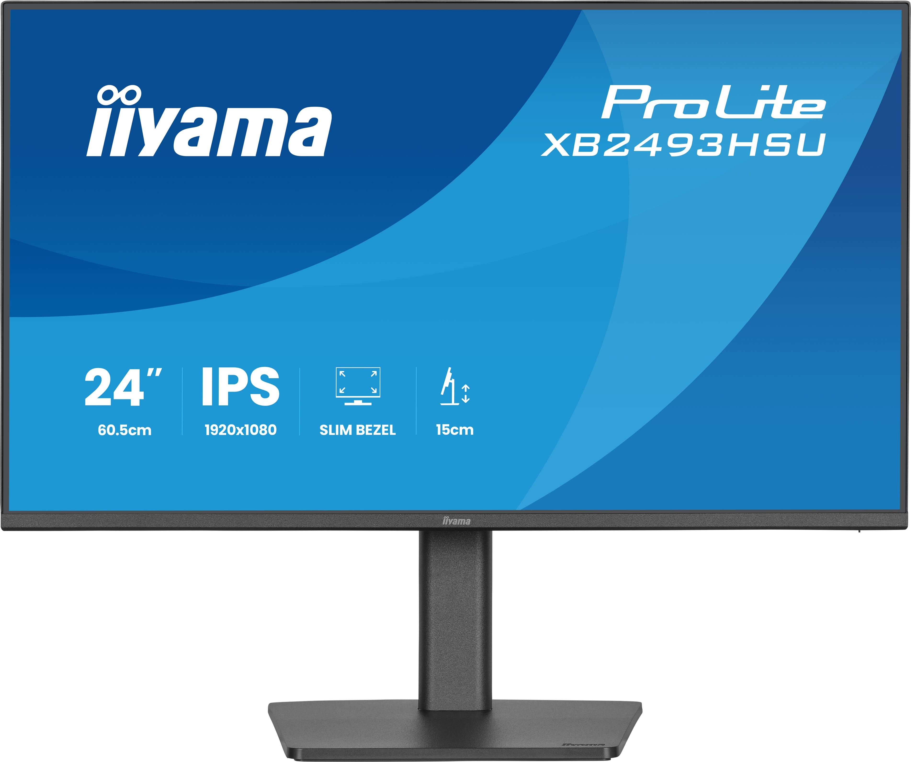 Ein 24-Zoll-IPS-Monitor mit schlankem Rahmen und 1920x1080 Auflösung.