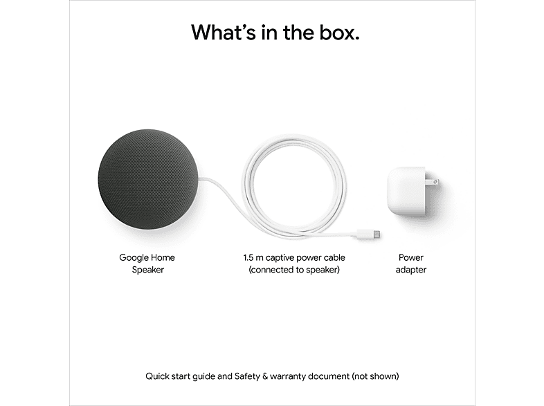 GOOGLE Home Speaker Hazel Slimme speaker met spraakbesturing Grijs