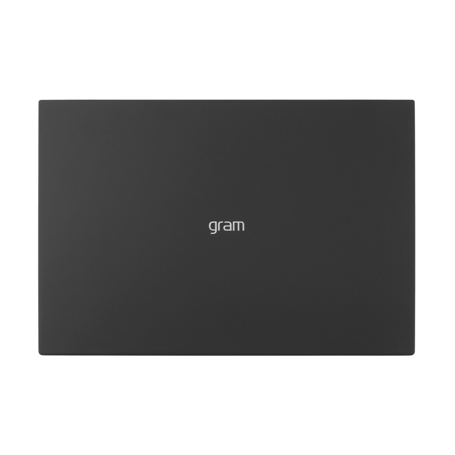 Laptop LG Gram nero chiuso con logo in alto.